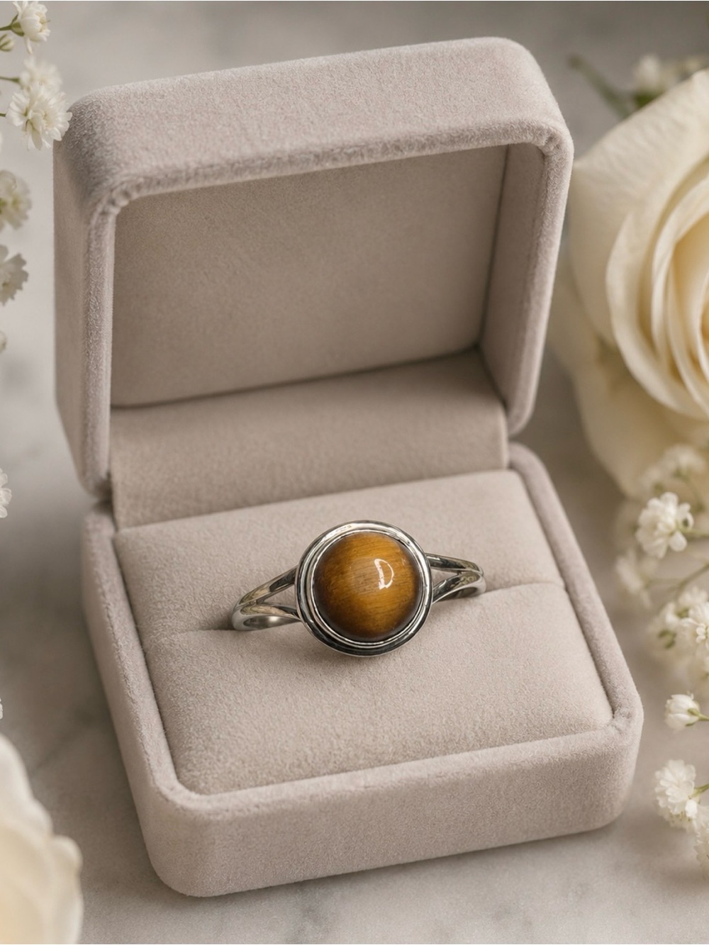 🤩Ring Tigers Eye Gemstone 925 Sterling Silver